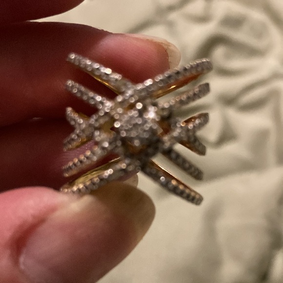 Beautiful CrissCross Ring 14k Over Sterling Silver Size 6 - Picture 5 of 5